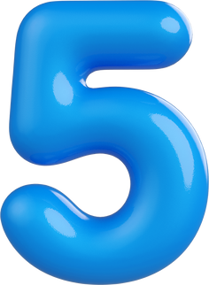 Blue Number 5 3d element