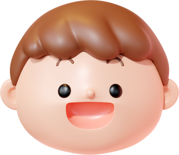 3D Adorable Face of a Boy with Big Smile