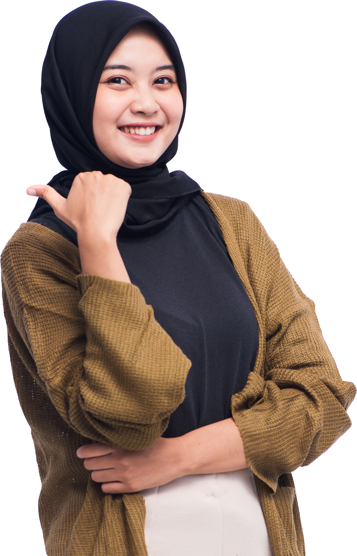 Young Hijab Woman Pointing Isolated